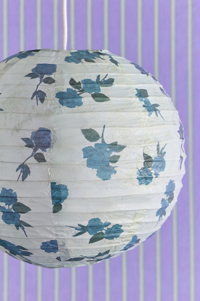 Blue Rose Paper Lamp Shade #2