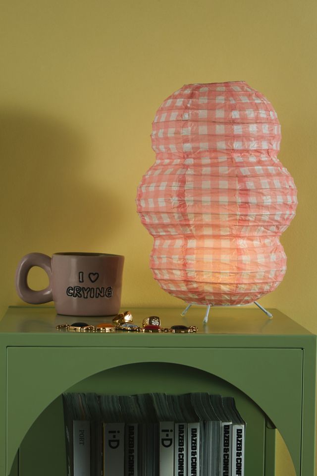 Gingham Paper Table Lamp #1