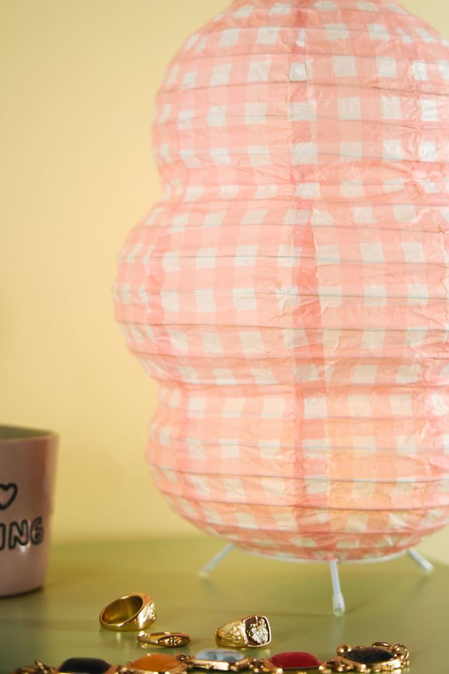 Gingham Paper Table Lamp #2