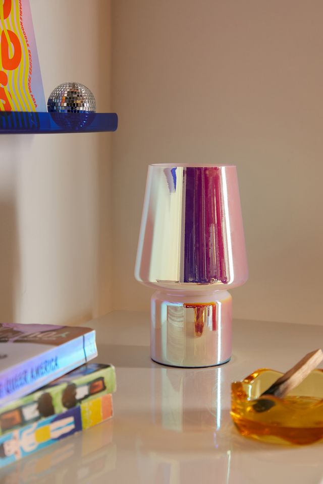 Irisierendes kleines Glas-Tischlämpchen #1