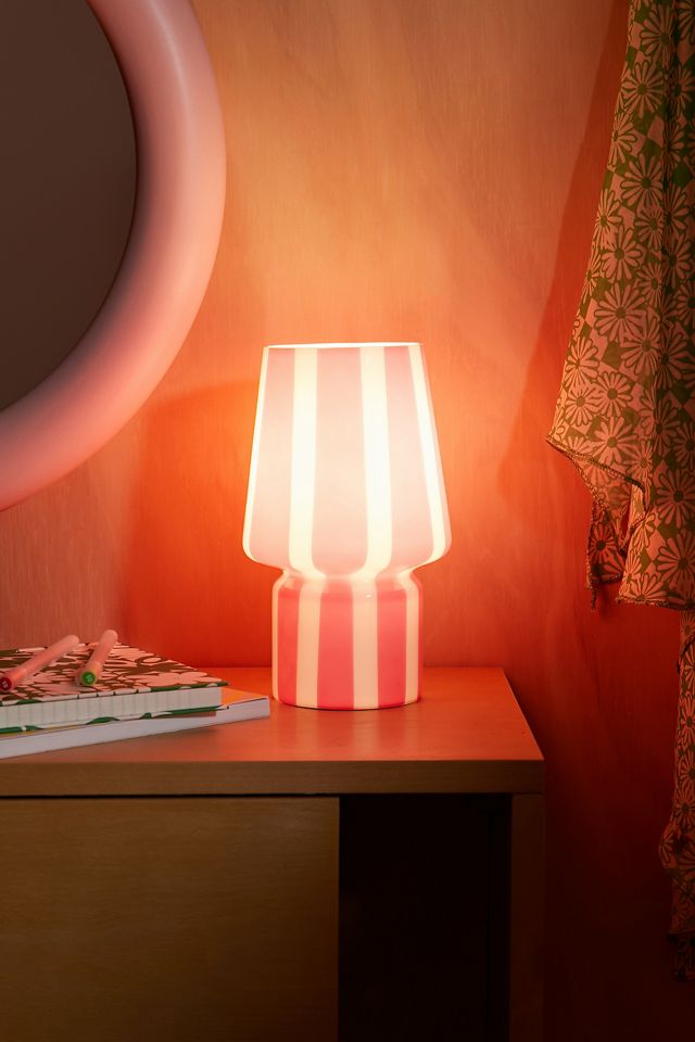 Lampe de Table en Verre Petit à Rayures #1