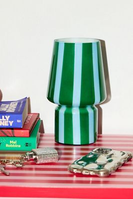Lampe de Table en Verre Petit Rayé