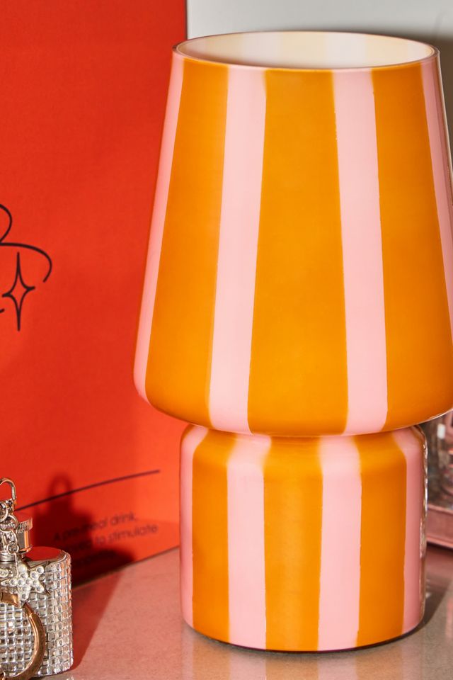 Mustard Stripe Little Glass Table Lamp #2