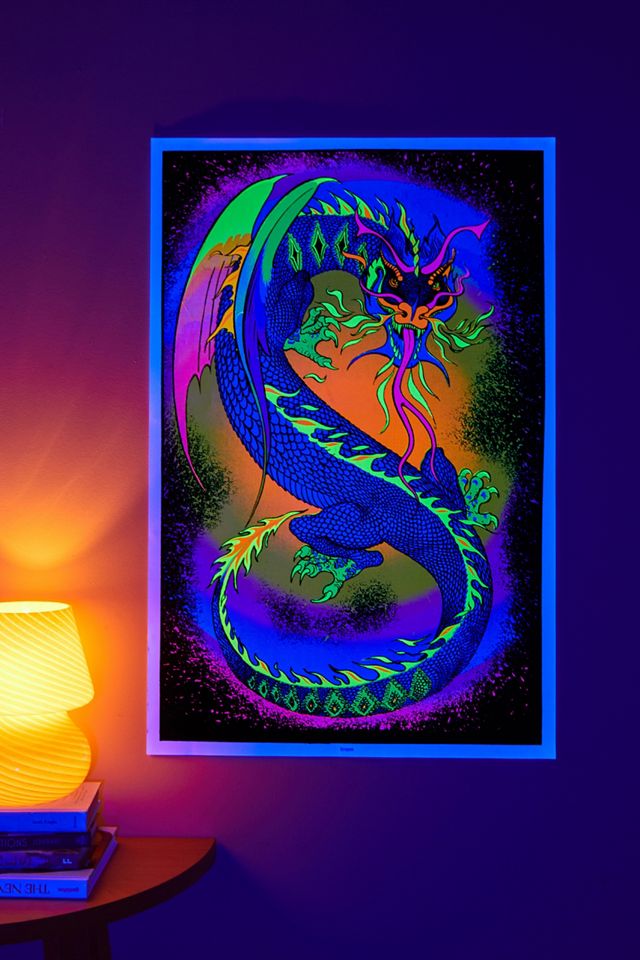 Glow In The Dark Dragon Poster Urban Outfitters UK