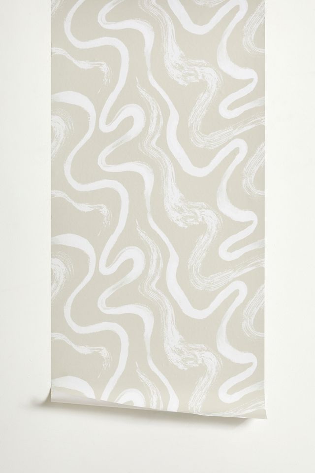 Taupe Waves Removable Wallpaper #1