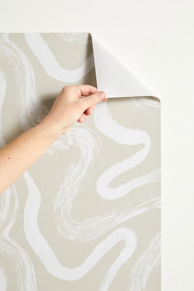 Taupe Waves Removable Wallpaper #2