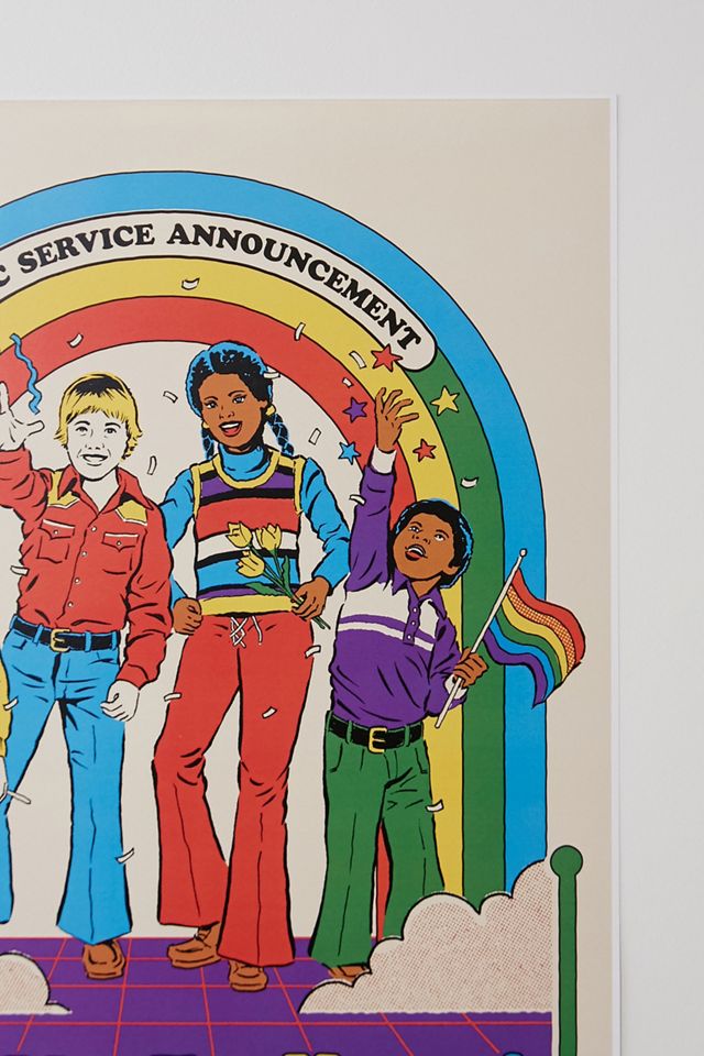 Steven Rhodes Say No To Hate Wall Art Print | Urban Outfitters UK