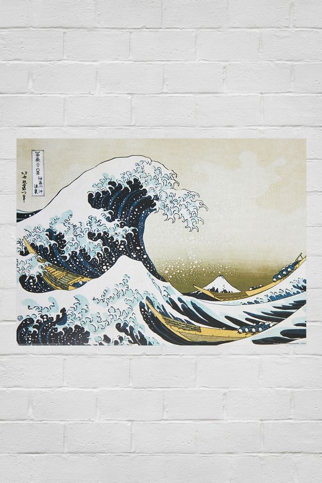 The Great Wave off Kanagawa Wall Art A3 Print Urban Outfitters UK