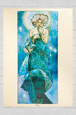 Impression artistique murale Mucha Moon 60x91cm