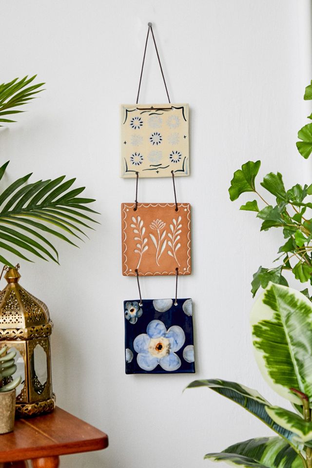 Tiered Ceramic Tile Wall Hanging