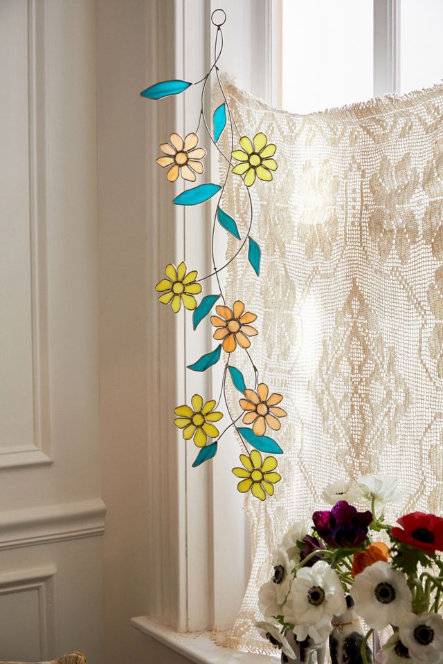 Marigold Vine Stained Glass Wall Hanging Urban Outfitters UK