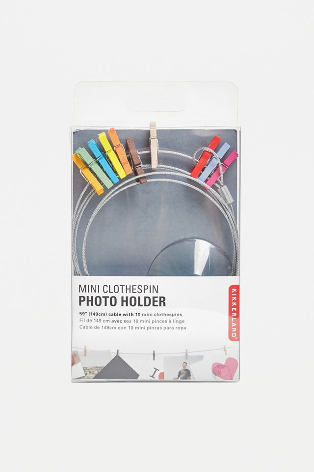 Kikkerland Mini Clothespin Photo Holder Wire #2