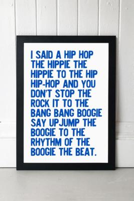 UO Exclusive Blue Honeymoon Hotel Rapper’s Delight Wall Art Print - Black 2 at Urban Outfitters