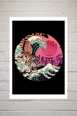 Vincent Trinidad Rad Tiger Wave Wall Art Print - Assorted UK 3 at Urban Outfitters