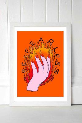 Doodle By Meg Be Fearless Wall Art Print - White UK 3 at Urban Outfitters