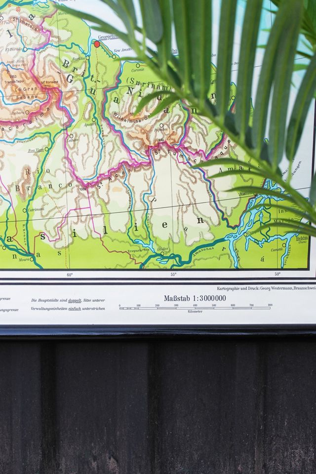Urban Renewal Remade Vintage XL 1965 South America Canvas Map By George ...