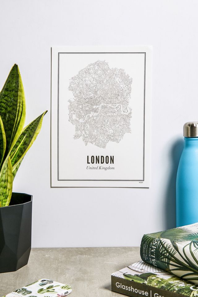Wijck - Art mural avec imprimé de carte Londres