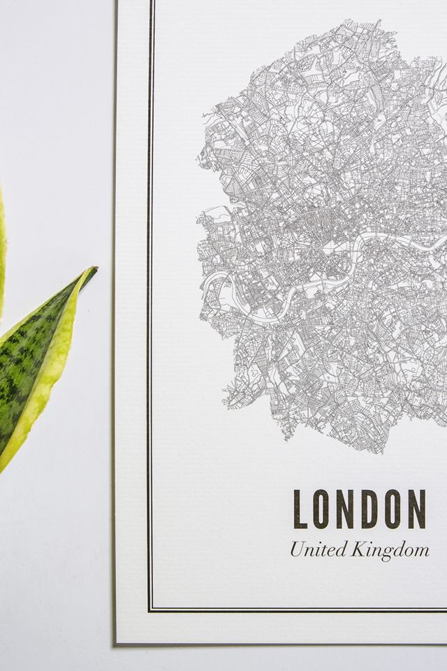 Wijck - Art mural avec imprimé de carte Londres #1