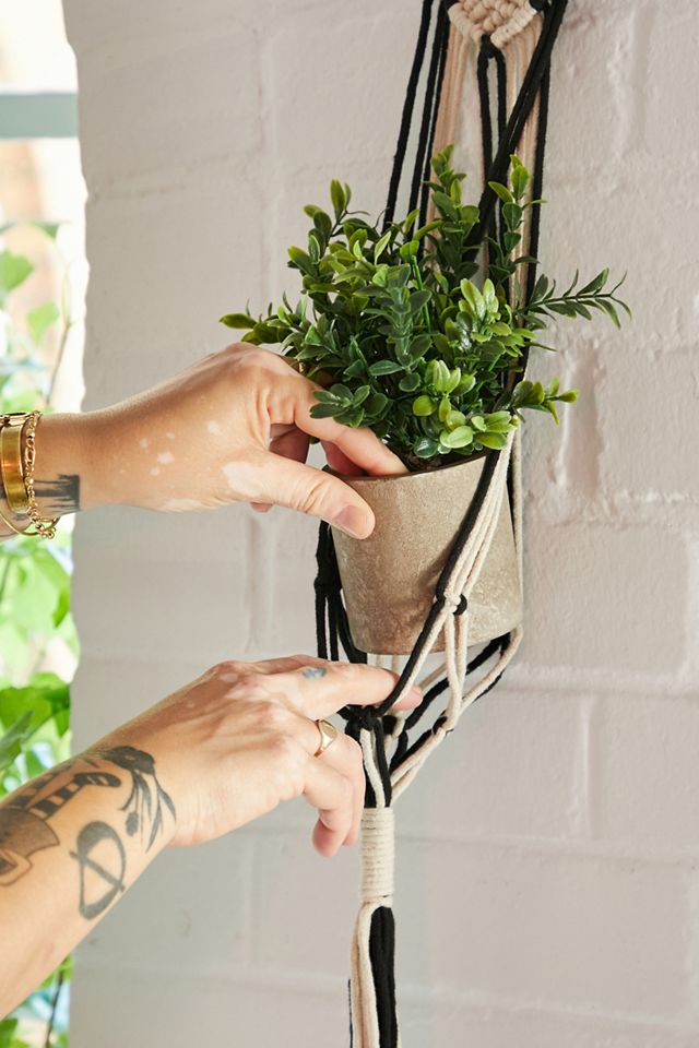 Support pour plante noir et blanc #1