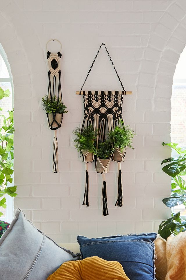 Support pour plante noir et blanc #2
