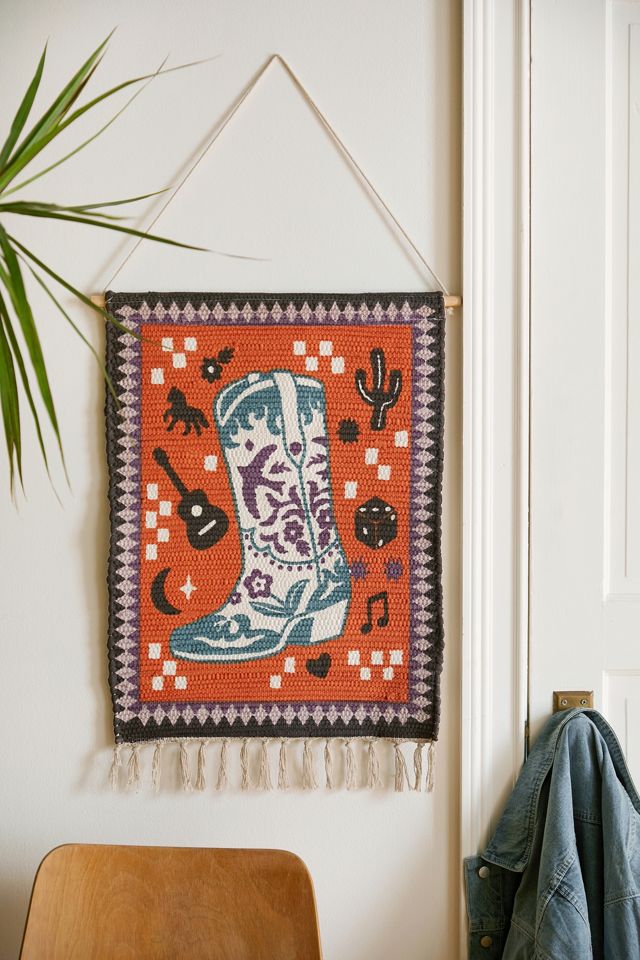 Cowboy Boot Woven Wall Hanging  #2
