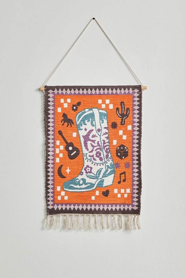 Cowboy Boot Woven Wall Hanging  #3