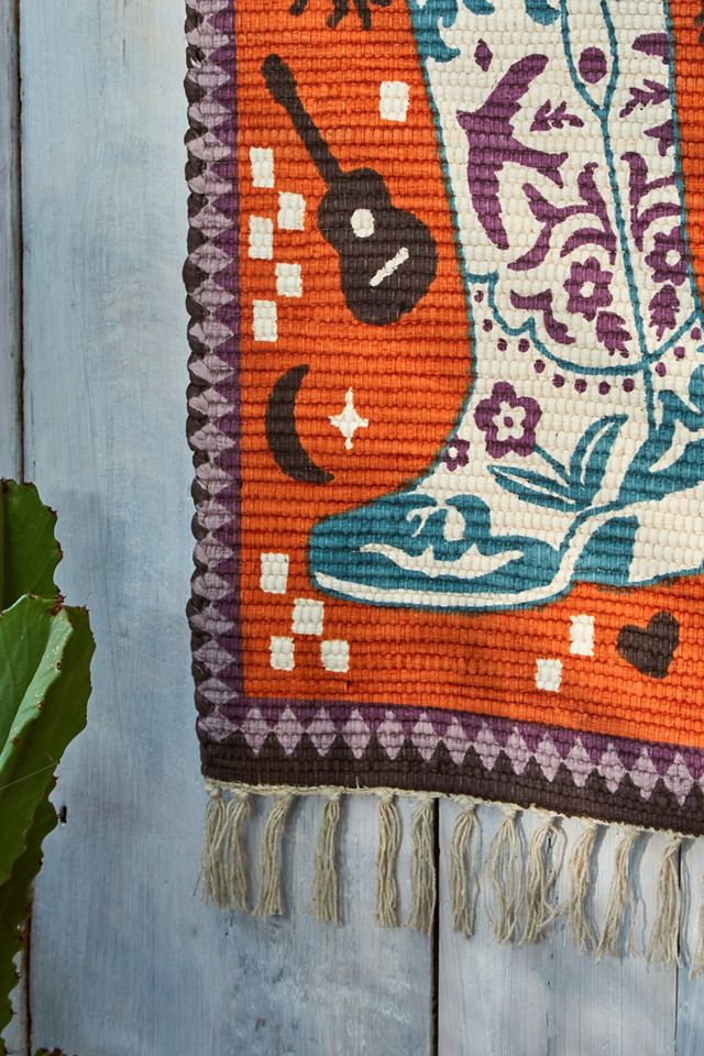 Cowboy Boot Woven Wall Hanging  #1