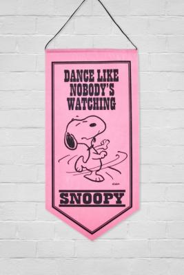Snoopy Dance Like Nobody’s Watching Flag - Pink ALL at Urban Outfitters