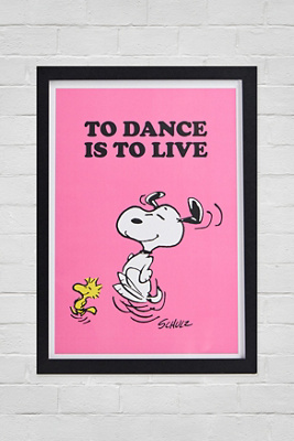 Impression d'art mural encadrée A3 Snoopy Dance