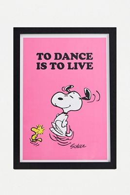 Impression d'art mural encadrée A3 Snoopy Dance