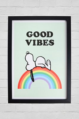 Cuadro Enmarcado A3 de Arte de Pared Snoopy Good Vibes
