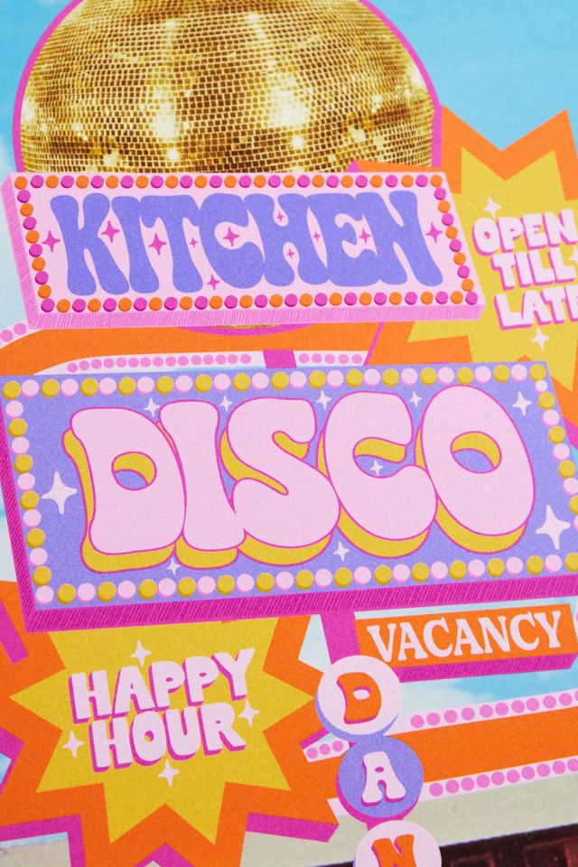 Printed Weird Kitchen Disco A4 Wall Art Print Urban Outfitters UK