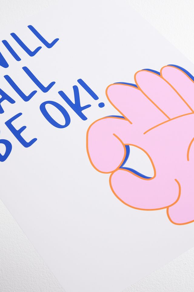 Rosa Giraffe Es wird alles gut 30x40 Wandkunstdruck #1