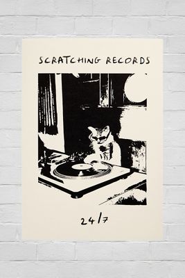 Scratching Records 30x40cm Wall Art Print