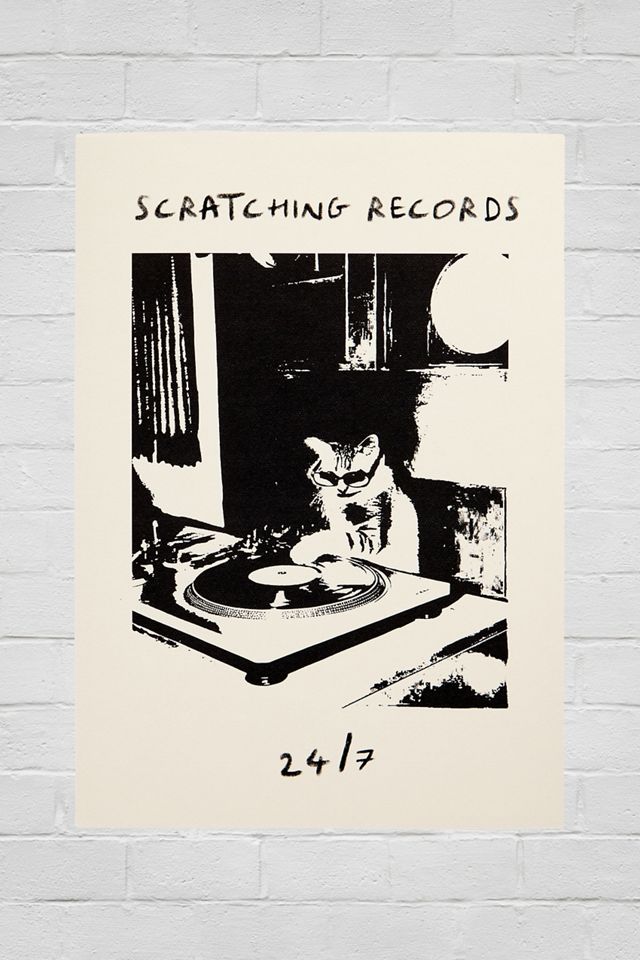 Scratching Records 30x40cm Wandkunstdruck #1