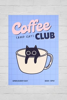Arte de Pared de 30x40cm Club del Café (y Gato)