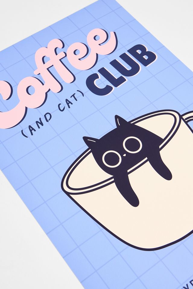 Art mural Coffee (And Cat) Club 30x40cm #1