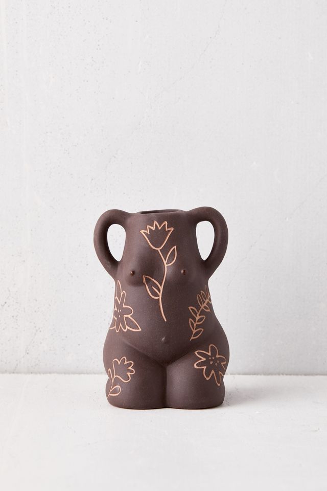 Leggy Lady Inginocchiato Vaso Marrone #2