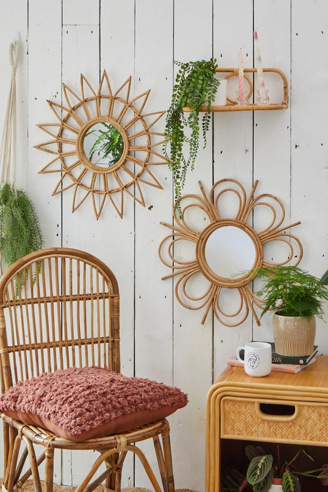 Wandspiegel aus Rattan im Sonnendesign  #2