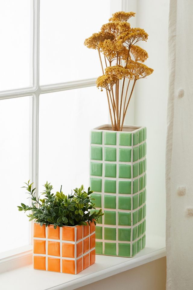 KLEVERING - Pot de fleur haut à carreaux  #2