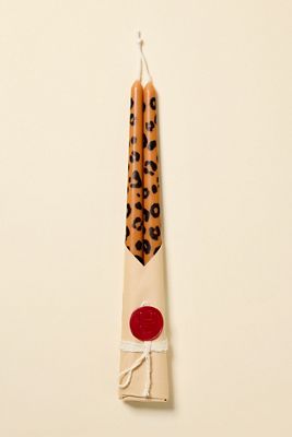 Leopard Taper Candles 2-Pack