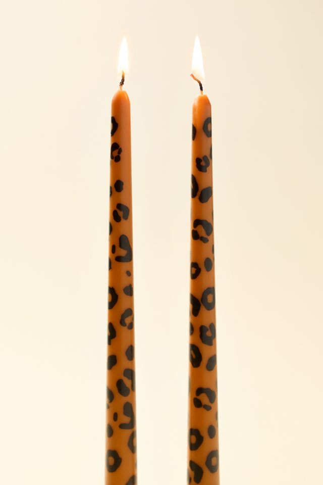 Candele Affusolate Leopardate Confezione da 2 #1