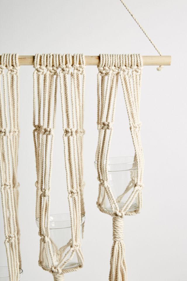 Multi-Pot Macramé Hanging Wall Planter #3
