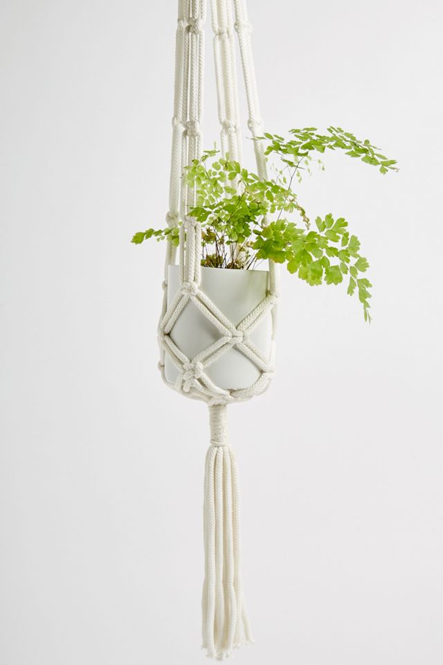 Mini cache-pot mural en macramé tissé #3