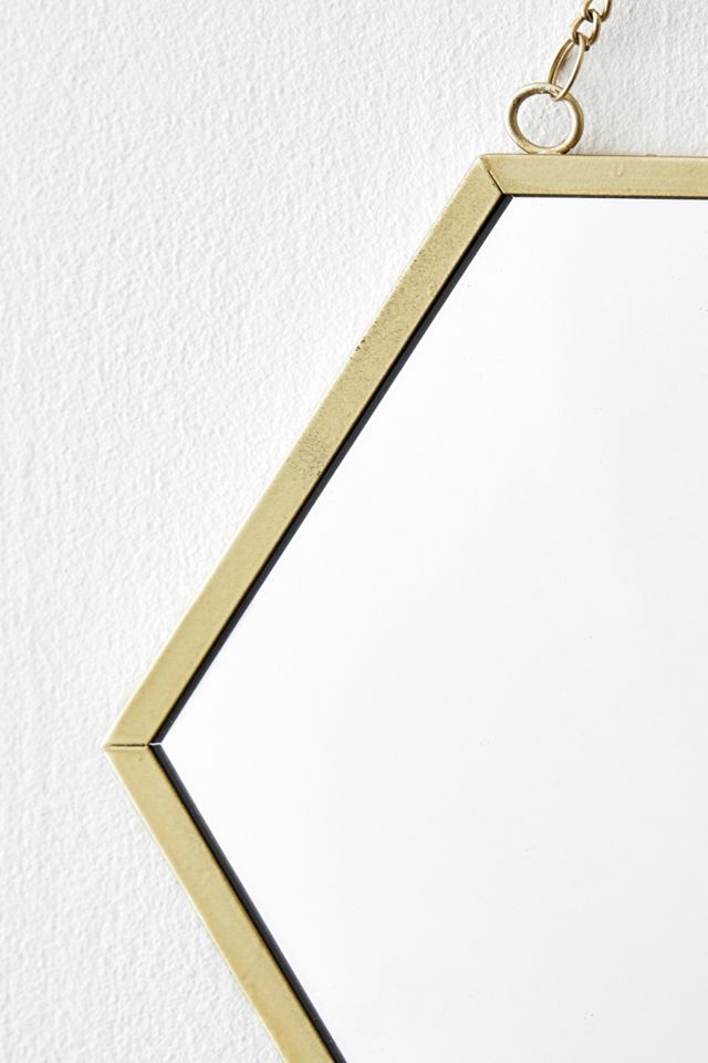 Sechseckiger Spiegel in Gold #1