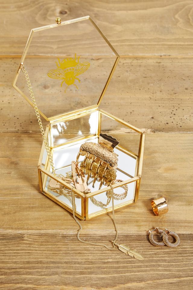 Boîte à bijoux en verre motif abeille #1