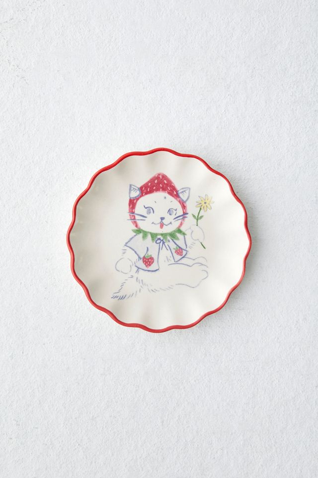 Strawberry Cat Trinket Tray #1