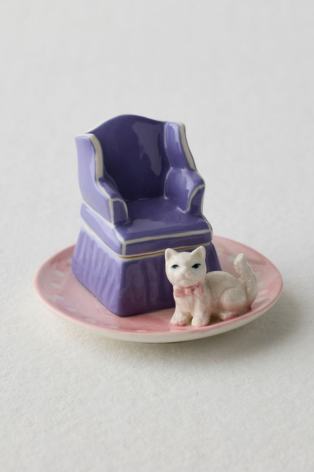 Plato Decorativo Escena de Gato #1