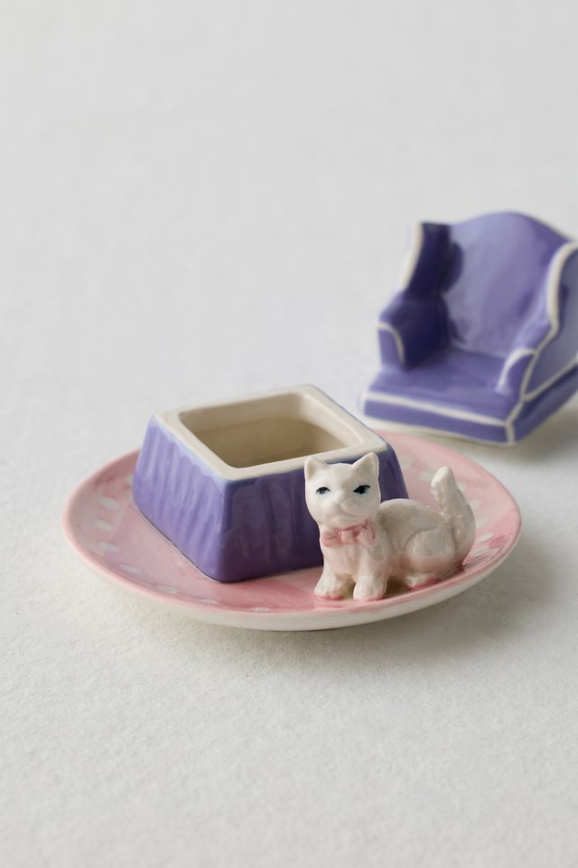 Plato Decorativo Escena de Gato #2