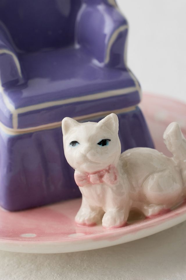 Plato Decorativo Escena de Gato #3